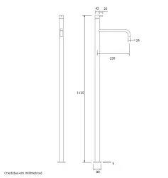 Waterevolution Flow wolnostojąca bateria umywalkowa chrom T11301