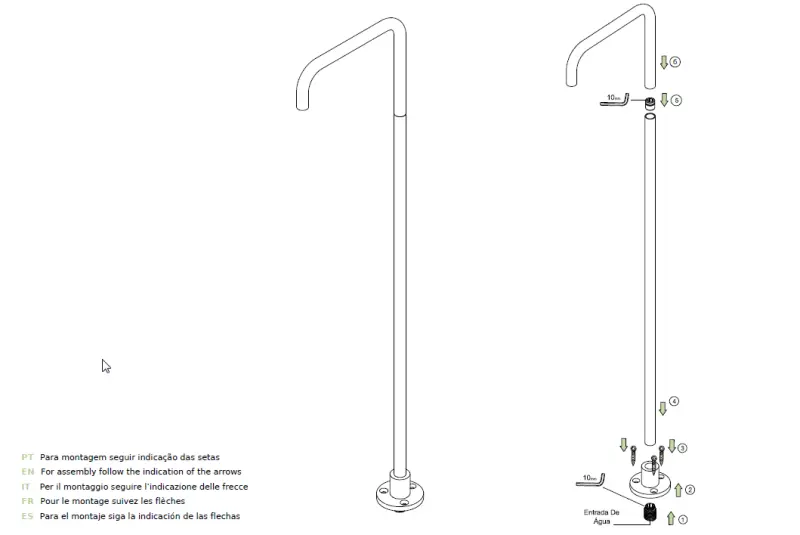 Waterevolution Flow Wolnostojąca bateria umywalkowa Wylewka Matowa biel T1.676.BR