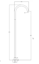 Waterevolution Flow wolnostojąca bateria umywalkowa wylewka chrom T167701