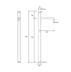 Waterevolution Flow wolnostojąca bateria wannowa matowa biała T134BR