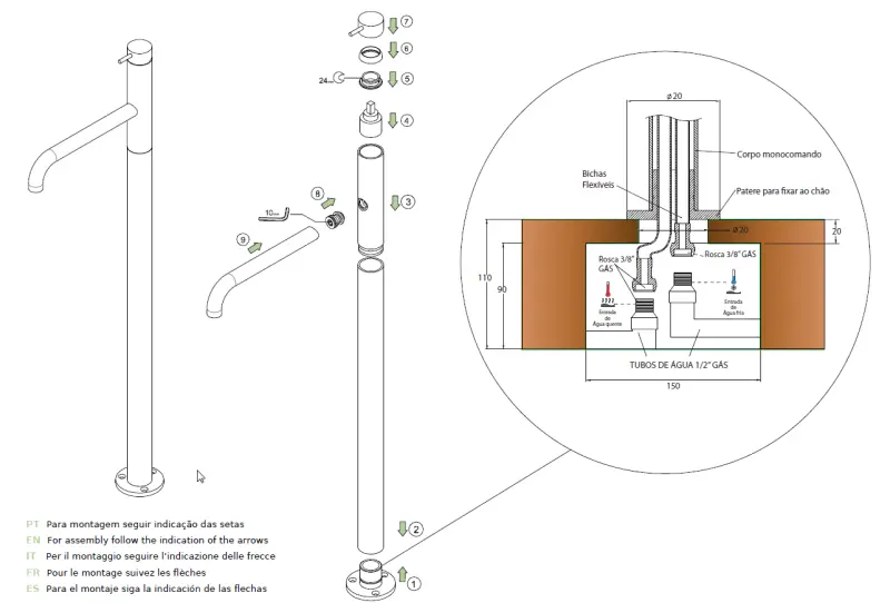 Waterevolution Flow wolnostojąca bateria wannowa matowa biała T134BR
