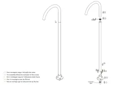 Waterevolution Flow wylewka do wanny stojąca chrom T167301