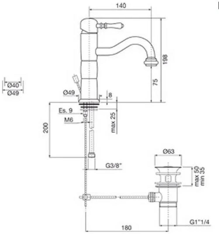 PB Classic klasyczna bateria umywalkowa pilar chrom 1208592552