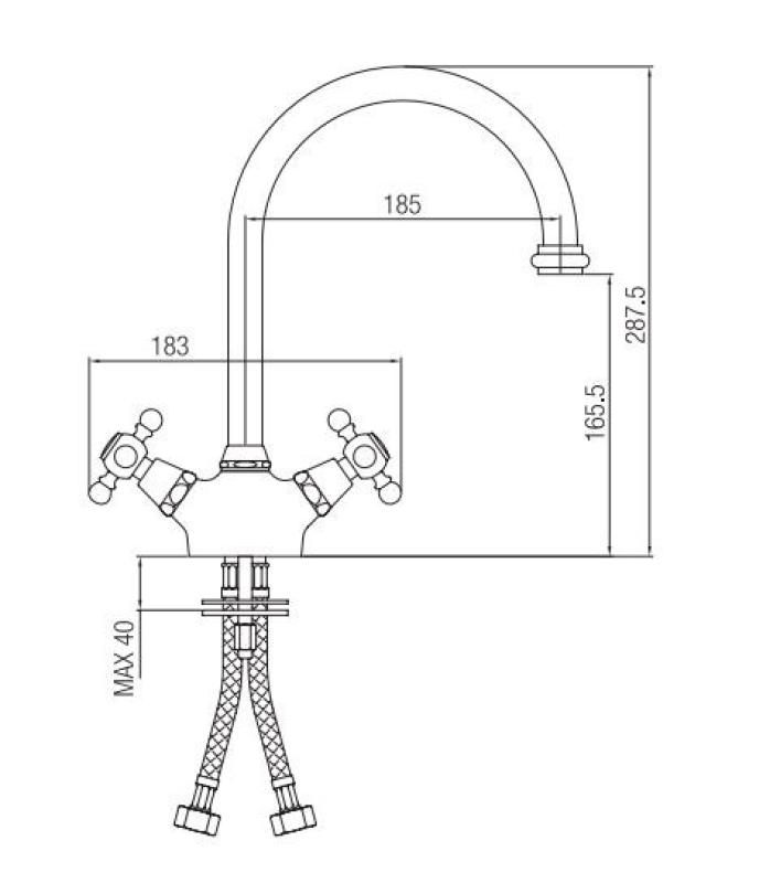 PB Nostalgiczny kran kuchenny V1905 Chrom