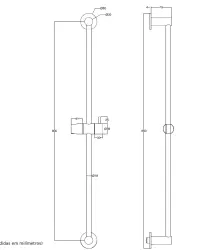 Waterevolution Flow suwak prysznicowy 800mm matowy czarny T1660PR