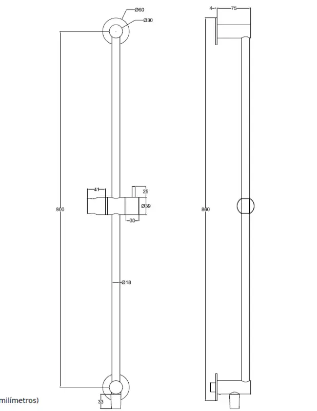Waterevolution Flow zestaw prysznicowy z drążkiem i słuchawką prysznicową 800 mm matowa biel T1661BR