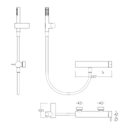 Waterevolution Flow bateria prysznicowa z zestawem prysznicowym chrom T14001