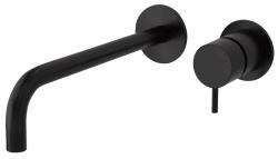 Waterevolution Flow wbudowana bateria umywalkowa matowa czarna z wylewką 21cm T116BPR-21