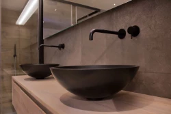 Solid-S Pure Umywalka nablatowa, okrągła, matowa czerń, szer. 41 x wys. 14 cm, bez przelewu, z zatyczką z litego materiału, nr kat. 1208775662