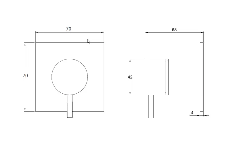 Waterevolution Flow inbouw 2-drożny przełącznik matowy czarny z okrągłą rozetą T1482SPR