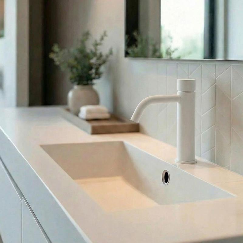 Waterevolution Flow Samozamykający się Kran do Umywalki Matowy Biały T110TPBR