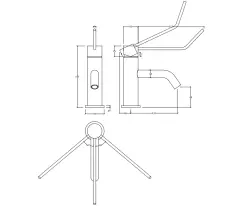 Waterevolution Flow umywalka bateria w zestawie z korkiem click-clack matowa biała T111BR