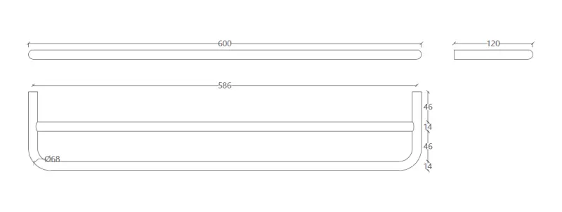 Waterevolution flow podwójny uchwyt na ręczniki 60cm w całości ze stali nierdzewnej A112DIE