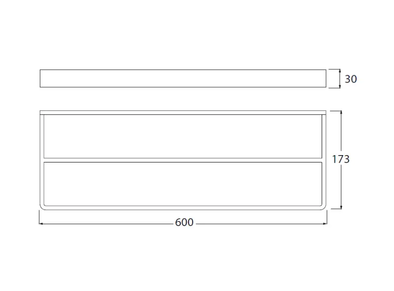 Waterevolution Deep dubbele handdoekhouder 60 cm RVS A212DIE