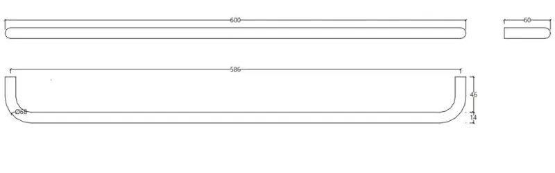 Waterevolution flow wieszak na ręczniki 60cm Chrom A11201