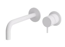 Waterevolution Flow bateria umywalkowa podtynkowa matowa biała z wylewką 15 cm T116BBR-15