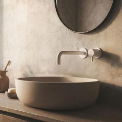 Waterevolution Flow bateria umywalkowa podtynkowa matowa biała z wylewką 15 cm T116BBR-15