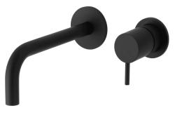 Waterevolution Flow bateria umywalkowa podtynkowa matowa czarna z wylewką 15 cm T116BPR-15