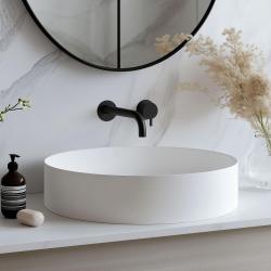 Waterevolution Flow bateria umywalkowa podtynkowa matowa czarna z wylewką 15 cm T116BPR-15