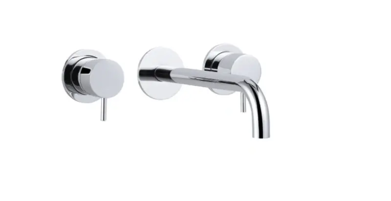 Waterevolution Flow 3-otworowa bateria umywalkowa chromowana z wylewką 21 cm T1163F01-21