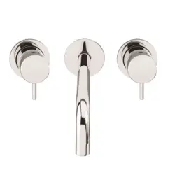 Waterevolution Flow 3-otworowa podtynkowa bateria umywalkowa chromowana z wylewką 15 cm T1163F01-15