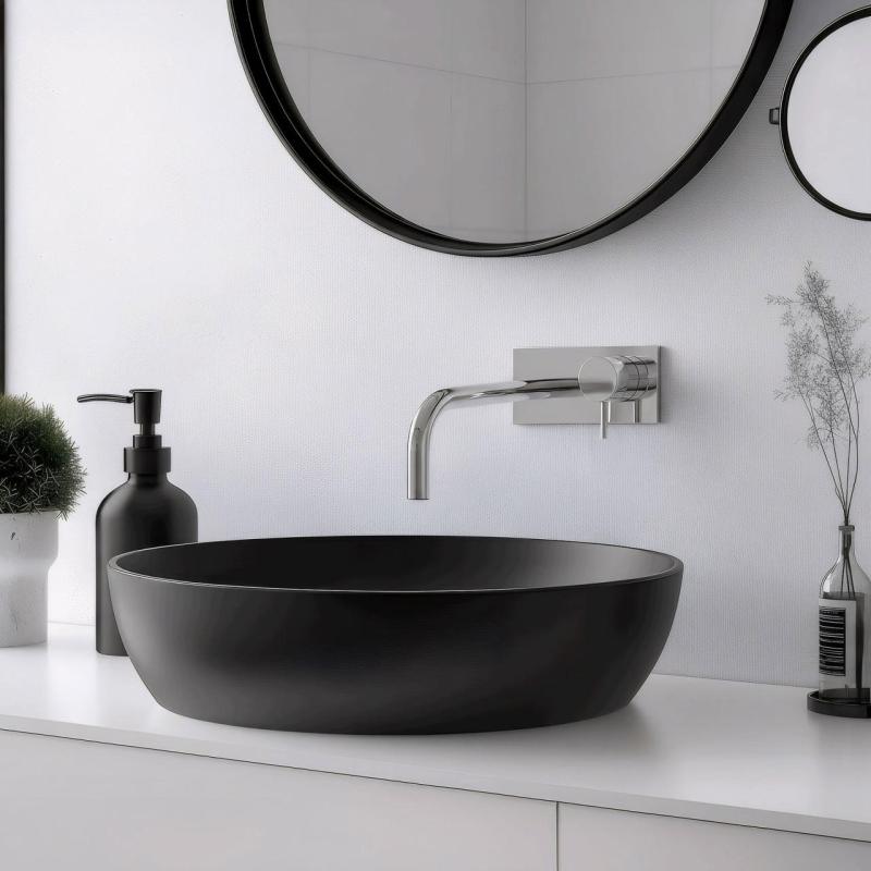 Waterevolution Flow podtynkowa bateria umywalkowa z maskownicą chromowaną i wylewką 15cm T1161B01-15