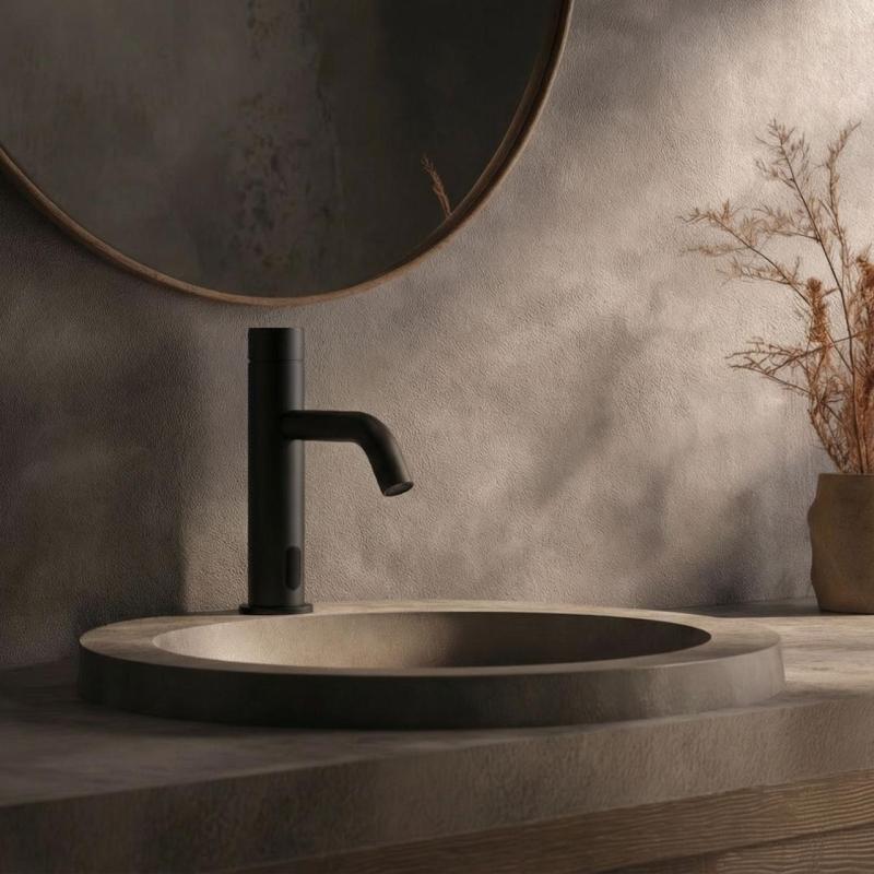 Waterevolution Flow elektroniczna bateria umywalkowa na podczerwień na baterie matowa czarna T110EBPR