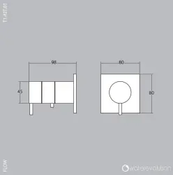 Waterevolution Flow wbudowany termostat prysznicowy okrągła rozeta chrom T142TB01