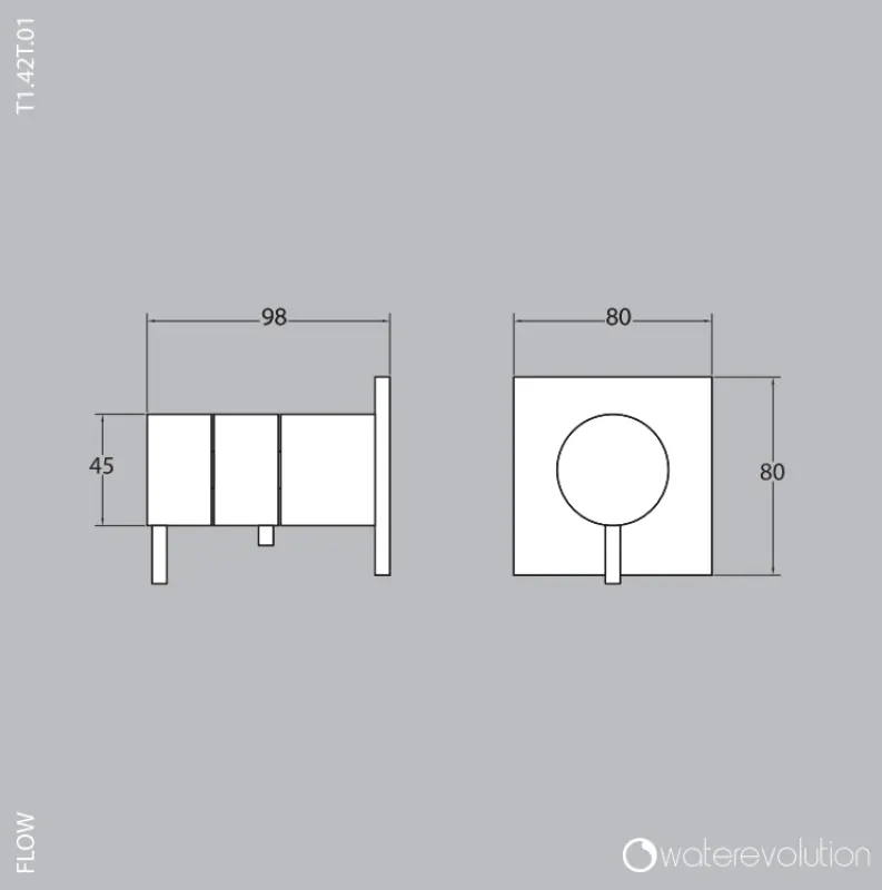 Waterevolution Flow termostat podtynkowy do prysznica okrągła rozeta chrom T142TB01