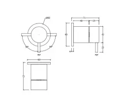 Waterevolution Flow wbudowany 2-drogowy przełącznik z okrągłą rozetą chrom T1482S01