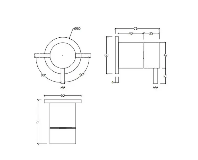 Waterevolution Flow wbudowany 2-drogowy przełącznik z okrągłą rozetą chrom T1482S01