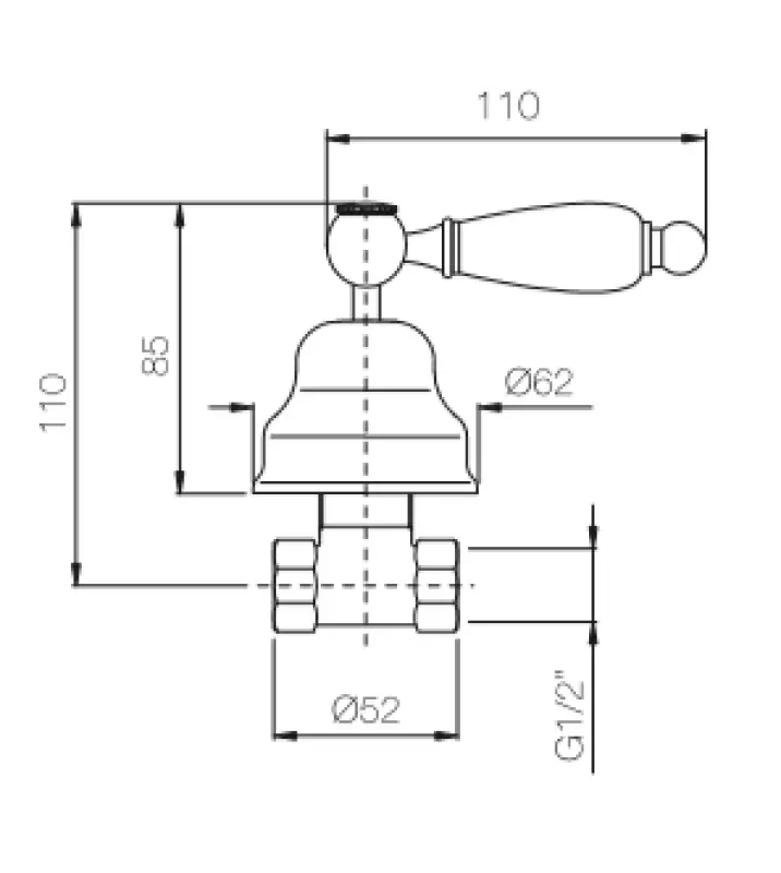 PB klasyczny zawór podtynkowy z białą rączką Brąz 1208854662