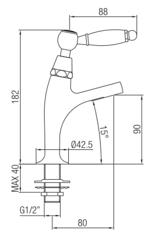 PB klasyczny kran fontannowy z białą rączką, zimna woda, mały model, brąz 1208854902