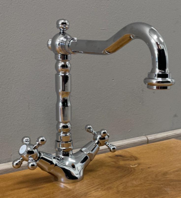 PB klasyczna bateria umywalkowa z pokrętłami w kształcie gwiazdy, wylewka 18,5 cm, chrom 1208854932