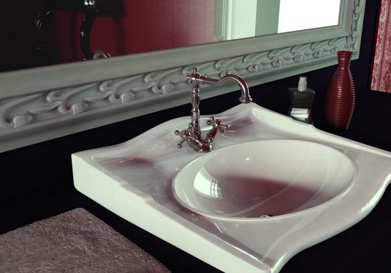 PB klasyczna bateria umywalkowa z pokrętłami gwiaździstymi, wylewka 18,5 cm, stal nierdzewna 1208854972