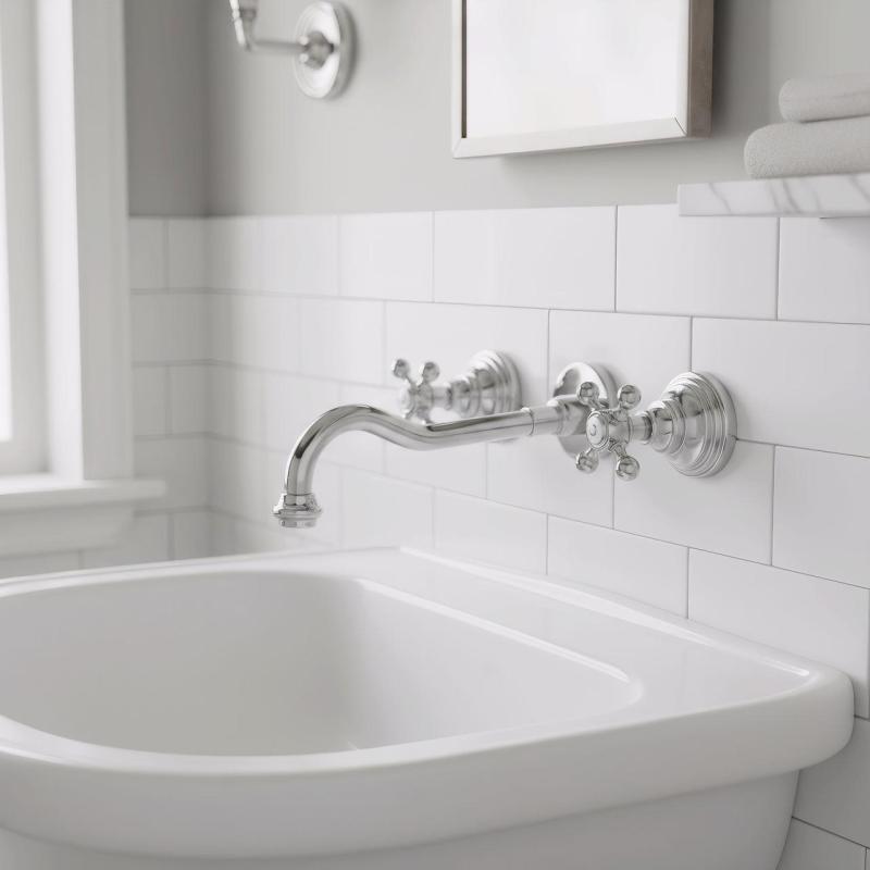 PB klasyczna wbudowana bateria ścienna z pokrętłami gwiazdkowymi, wylewka 25 cm, chrom 1208855112