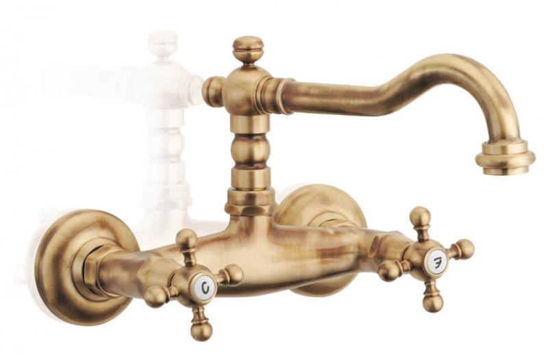 PB klasyczny zestaw baterii wannowej z gwiazdkowymi pokrętłami, w tym rączka prysznicowa, Chrom 1208855242