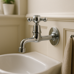 PB klasyczna bateria ścienna z pokrętłem w kształcie gwiazdy na zimną wodę chrom 1208855592