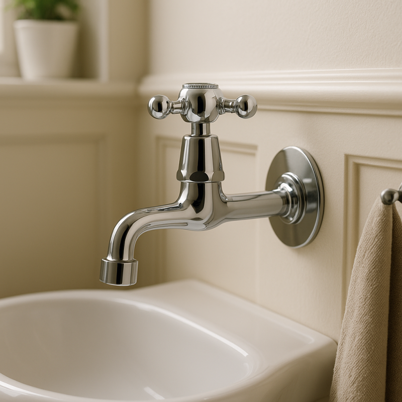 PB klasyczna bateria ścienna z pokrętłem w kształcie gwiazdy na zimną wodę chrom 1208855592