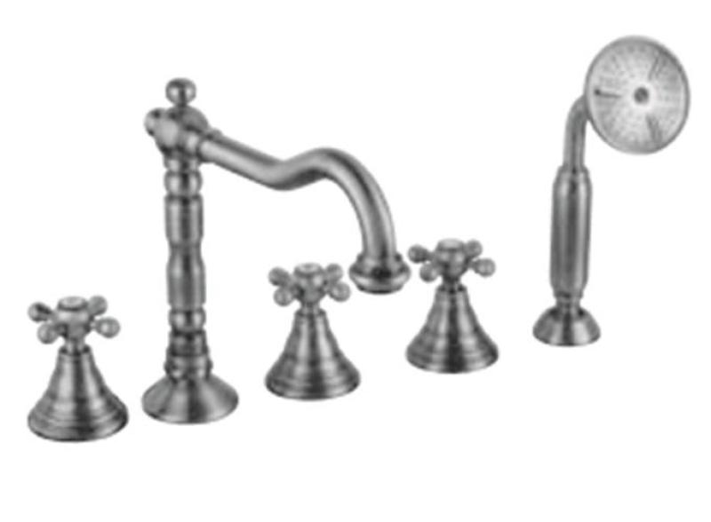 PB klasyczny 5-otworowy bateria wannowa z pokrętłami ze stali nierdzewnej 1208855792