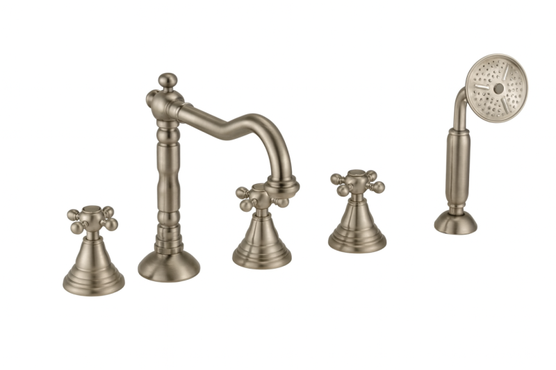 PB klasyczny 5-otworowy bateria wannowa z pokrętłami ze stali nierdzewnej 1208855792