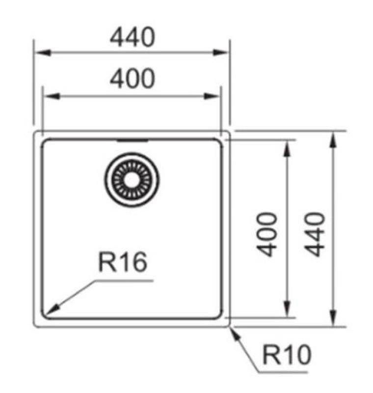 Franke Maris MRX 210.40 zlewozmywak ze stali nierdzewnej 40x40 montaż na równi 1270527749