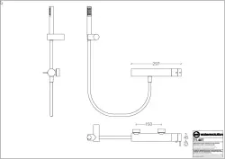 Waterevolution Flow thermostatische douchekraan met doucheset RVS T140TIE