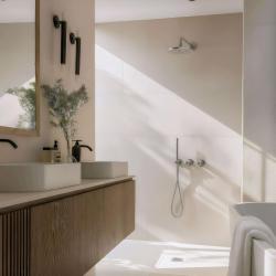 Waterevolution Flow zestaw prysznicowy podtynkowy z termostatem, deszczownicą i rączką prysznicową, masywna stal nierdzewna 1208889792