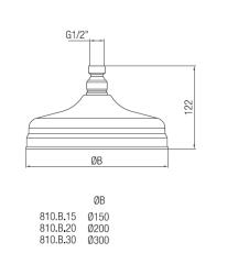 PB klasyczna deszczownica 30cm chrom 1208898842