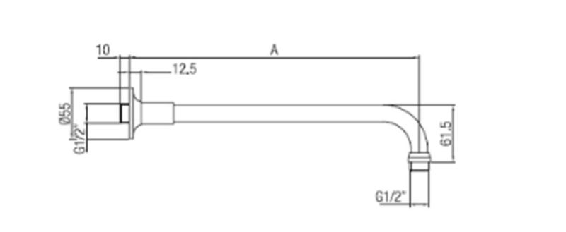 PB klasyczne ramię prysznicowe ze stali nierdzewnej 40 cm 1208898932