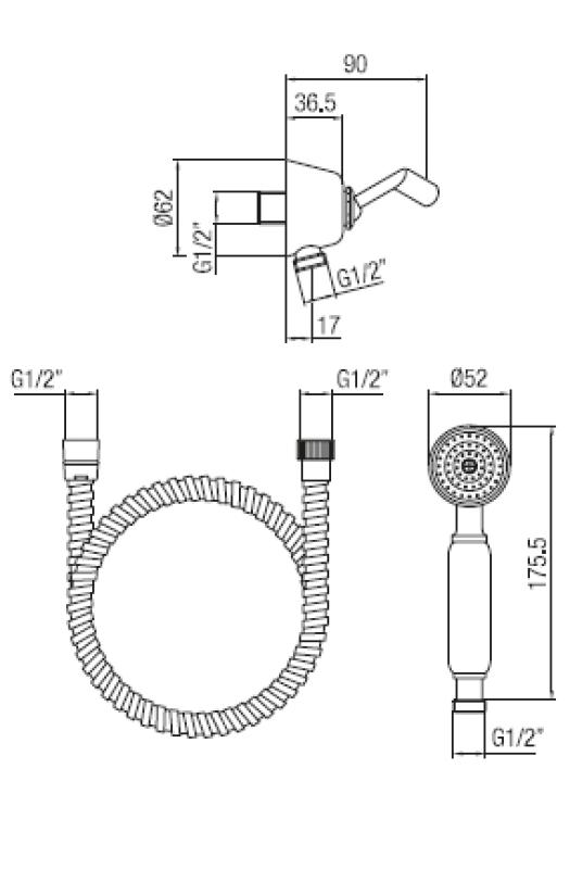 Zestaw klasycznej ręcznej słuchawki prysznicowej PB z uchwytem w kolorze brązu 1208899042