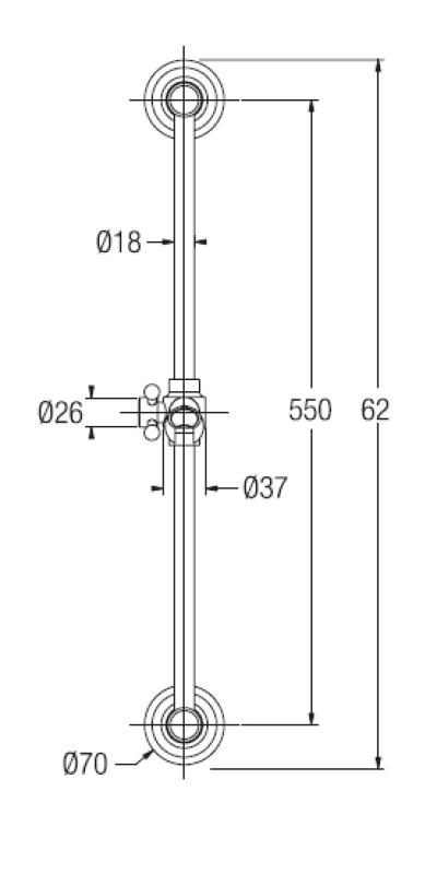 PB klasyczny zestaw prysznicowy z drążkiem, rączką prysznicową i wężem prysznicowym brąz 1208899102