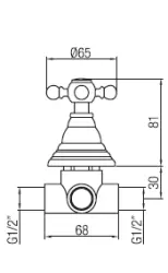 PB klasyczny Zawór przełączający do zabudowy 2-drogowy Chrom 1208899122