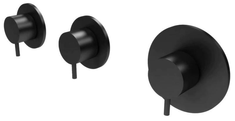 Waterevolution Flow wbudowany termostat prysznicowy z 2 zaworami odcinającymi matowa czerń 1208916222